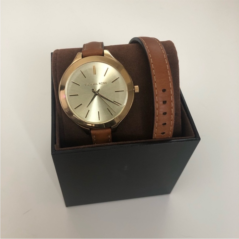 Michael Kors Gold Dial with Brown Strap Watch